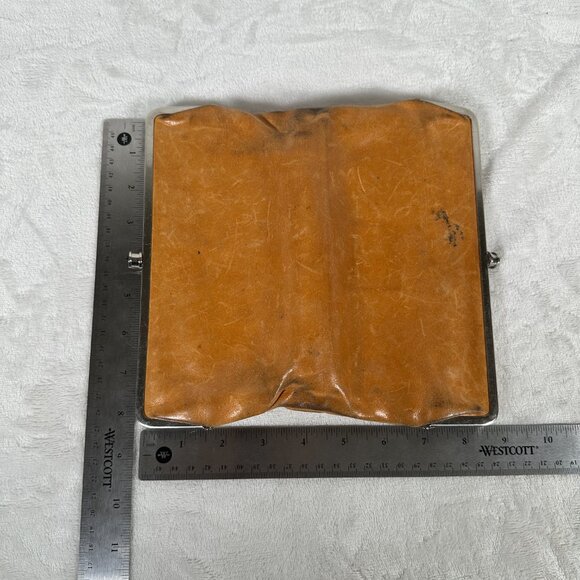 Hobo Lauren Wallet Clutch Genuine Leather Magnetic Double Frame Kiss Lock - Picture 7 of 12